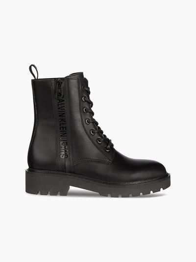 Calvin Klein Cipők HU257886 | Calvin Klein Bőr Női Csizma Fekete